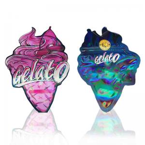 China Ice Cream Shape Custom Die Cut Bags All Colors Support Printing With Zipper Top on sale