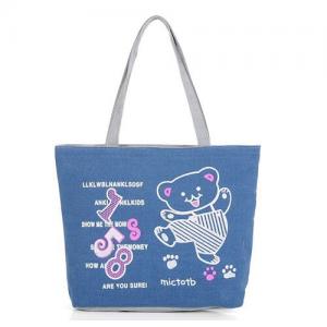 China Screen Printed Carrier Bags / Custom Canvas Bags With Two Soulder Straps on sale