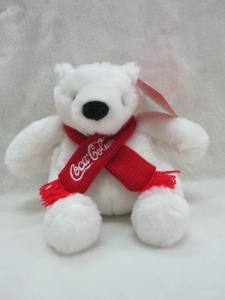 China Coca Cola Polar Bear Stuffed Animal Christmas Plush Toys 16cm Size on sale