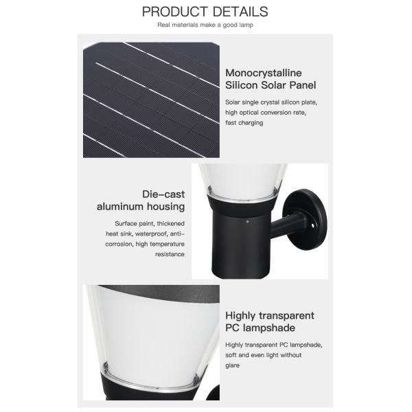 Fast Charging Solar Powered LED Wall Light IP65 LED Solar Security Lamp For Pathway Footpath