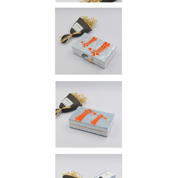 Agate Marble Acrylic Clutch Bag , Women' S Clutch Purse With Agiraffe Pattern
