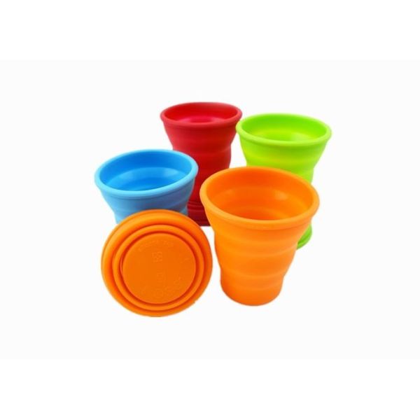 Portable Retractable Silicone Drinking Cups 300ml Capacity For Travel