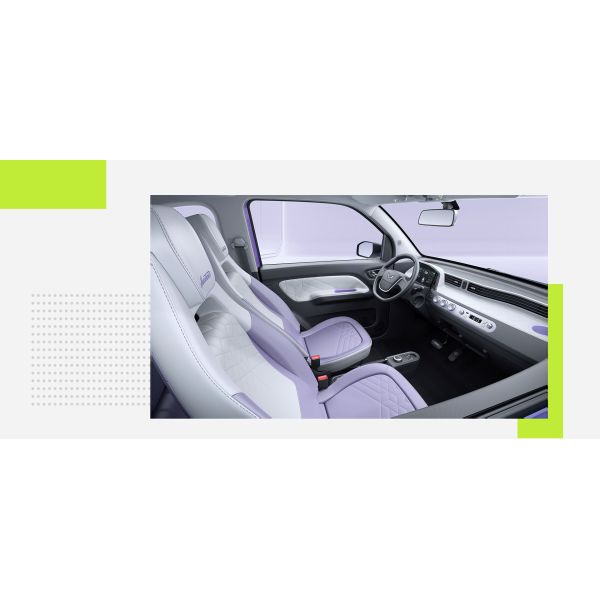 Low Speed 4 Wheel Four Seats Electric Cars Wuling Mini Hongguang Macaron 100km for Adults