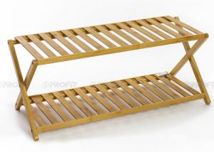 Buy cheap Bamboo 30cm Height 28cm Width 2 Layer Modern Shoe Rack product