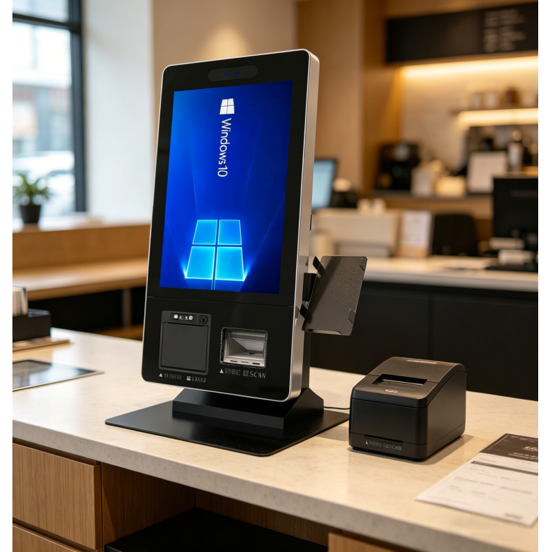 All-in-One Payment Terminal with Receipt Printer & Barcode Scanner, Wind 10 POS System for Retail Store/Supermarket
