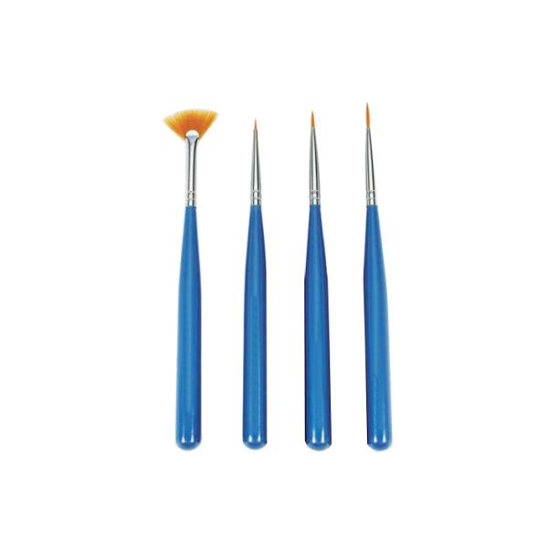 Cosmetic Blue Nail Art Design Brushes , 4 Piece Cosmetic Nail Art Brush