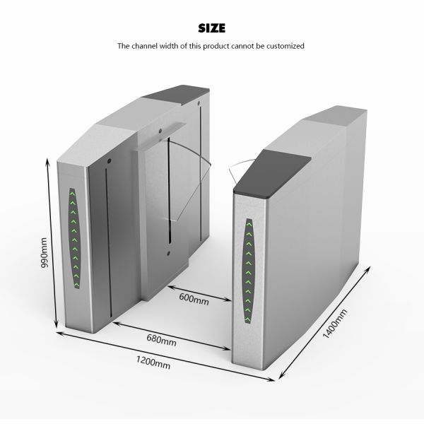 Smart RFID Card Flap Turnstile Gate Pedestrian Access Control For Gym