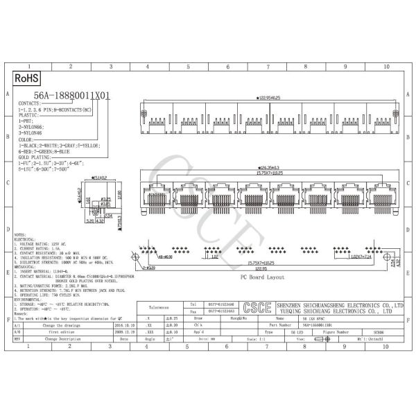 Unshielded 8 Ports Rj45 8 Pin Connector Jack For Ethernet Switch