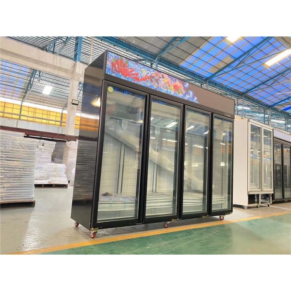 Double Doors Frozen Food Ice Cream Refrigerated Showcase Vertical Freezer