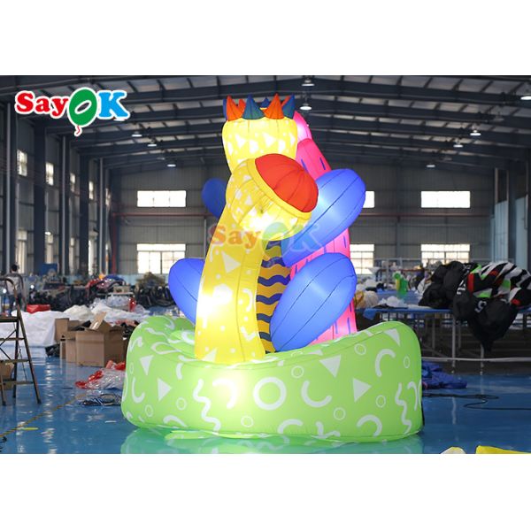 190T Oxford Cloth 3D Inflatable Flower Model For Outdoor Advertising Promotion Display