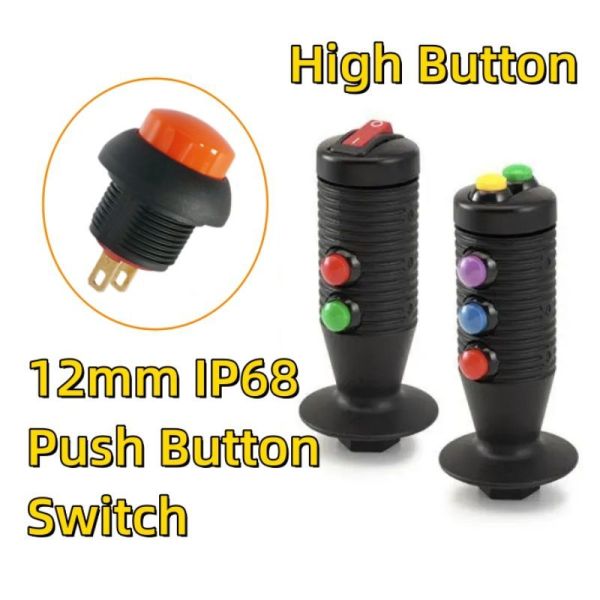 IP68 Waterproof Push Button Switch 12mm Momentary Electrical Switch 500000 Cycles