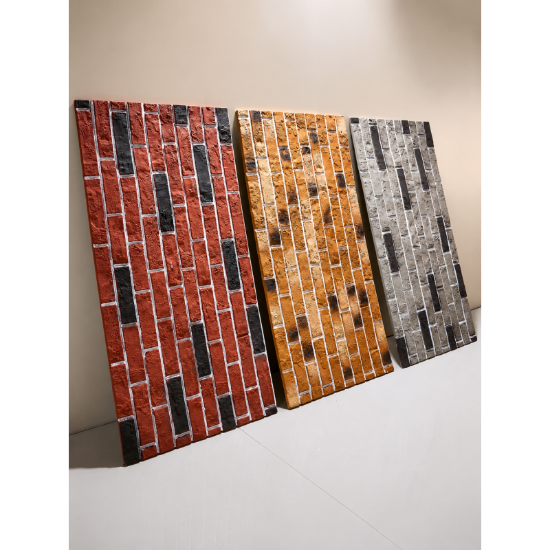 PU Stone Faux Cultural Bricks Polyurethane 3D Background Wall Panel For Villa Garden