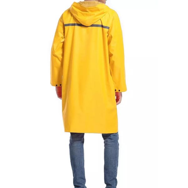 Ansi Police Mens Lightweight Reflective Rain Jacket With Hood Long Safety Emergency Raincoat