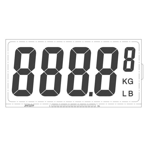 Alphanumeric 7 Segment LCD Display , TN LCD Panel For Weight Counter Front Screen