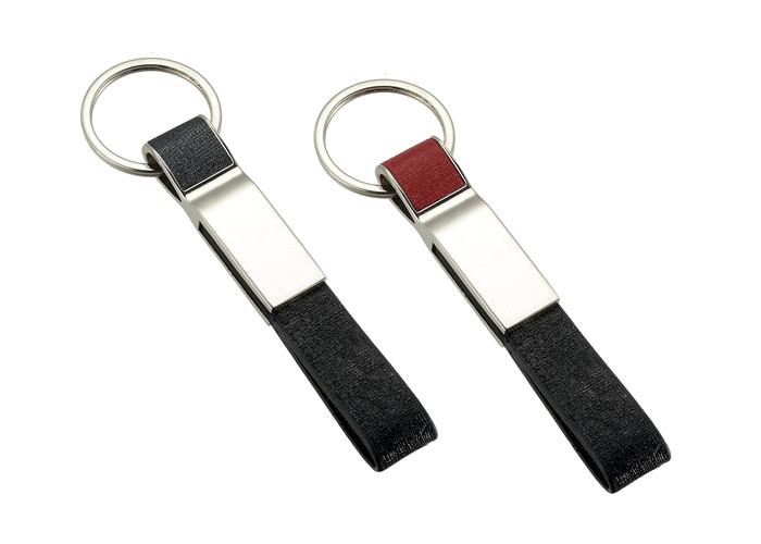 PU Leather Wrist Strap Keychain Zinc Alloy Metal Key Holder Customized Keyring