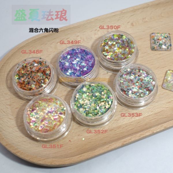 Colorful Rainbow High Temp Polyester Glitter Powder Mix Loose Paillette Stage Face Painting
