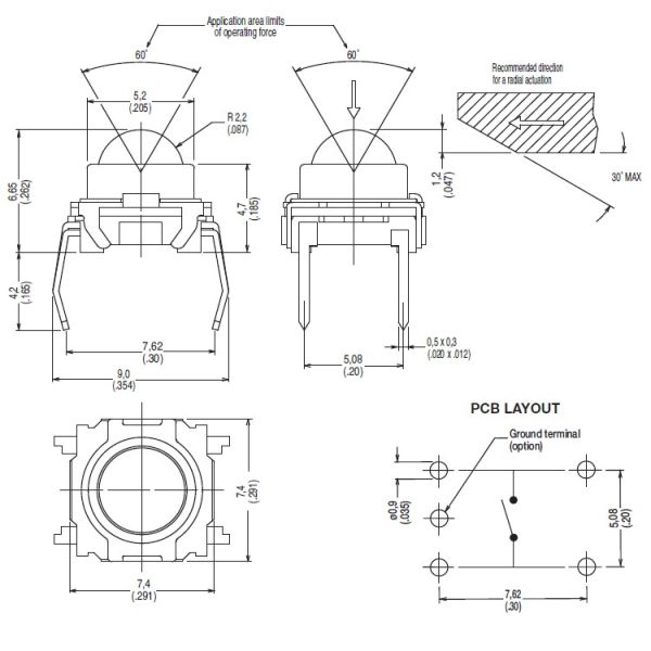 High Sensitive Sealed Waterproof Toggle Switch , CE Waterproof Tactile Switch