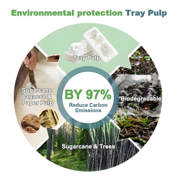 China factory direct supply of green pulp mold packaging base for shockproof, drop-proof and scratch-proof of aerospace precision hardware parts