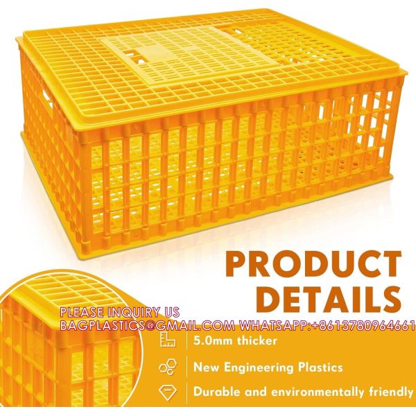 Poultry Carrier Crate Chicken Transport Cage Bird Chicken Carrier Travel Crate Basket Box