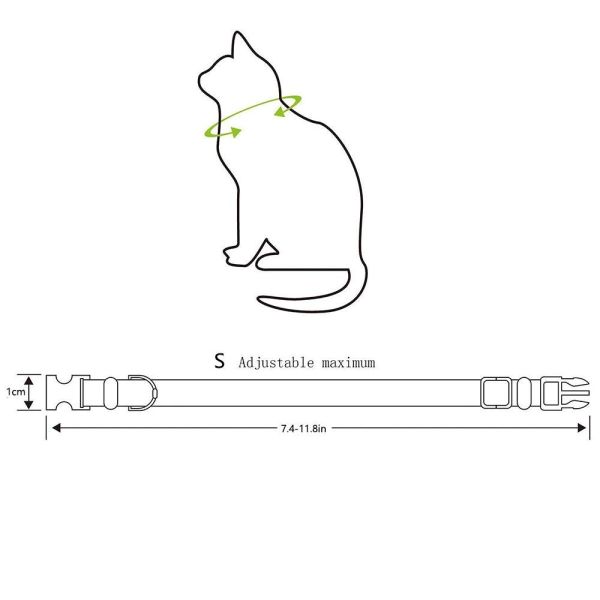 Small Size Nylon Cute Kitten Collars , Adjustable Breakaway Puppy Collars Neck