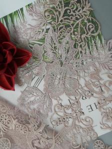 China 70 yards Lace Table Cloth Pink Embroidered Lace Fabric on sale