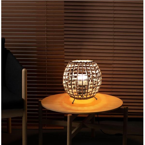 small Creative rattan ball table lamp Rattan art rattan woven bedroom decorative table lamp