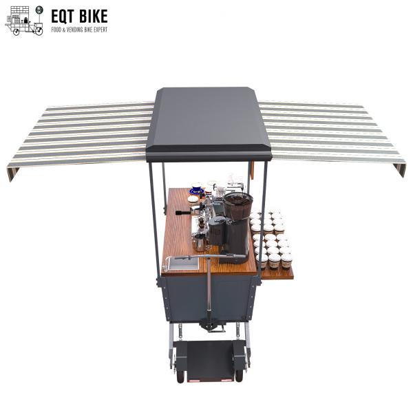 Quality Outdoor Mobile Vending Coffee Bike Cart 48V With Stainless Steel Work Table for sale