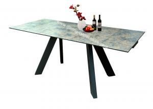 Buy cheap 3D Printed Tempered Glass Dining Table 2.1 Meter Heat Resistant For 10 Seats product