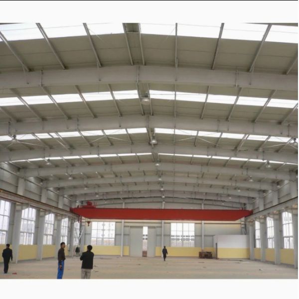Prefabricated H Section Steel Frame Structural Warehouse with Overhead Crane