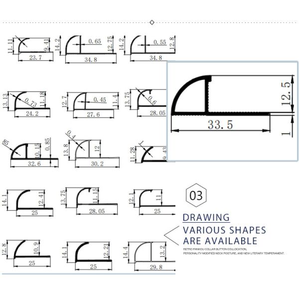 Brushed Aluminium Tile Trim , Anodized Metal Tile Trim 8mm Anticorrosion
