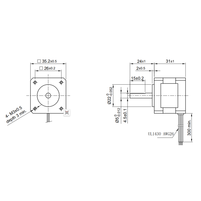 35BYGH 35mm Stepper Motor Hybrid NEMA 14 Frame 4 Wire 0.15N.M Torque For Precision Motion