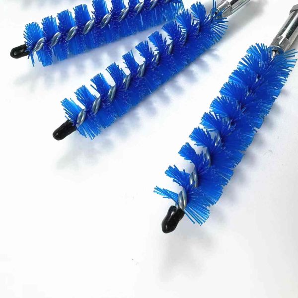 26mm 1/4 Hex Chiler Tube Cleaner Brush Nylon Twist Brush With Threaded Connection