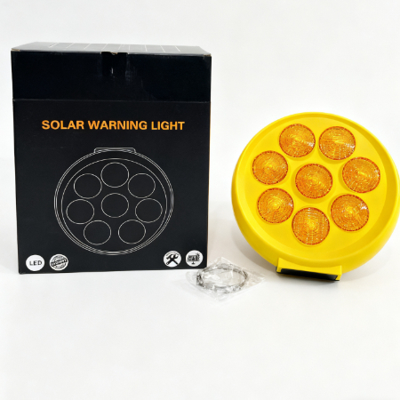 8pcs LED Flashing Saudi Arabic 390mm ROADSAFE Solar Sunflower Light Traffic Warning Light Yellow Traffic Sign Amber Light
