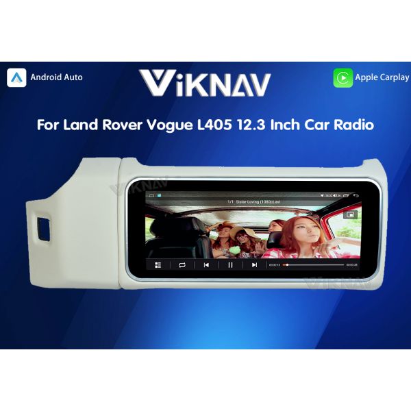 Viknav 12.3 Inch Touch Screen Car Radio For Land Rover Range Rover Vogue L405 2013-2017 Multimedia Player GPS Navigation Head Unit (White)
