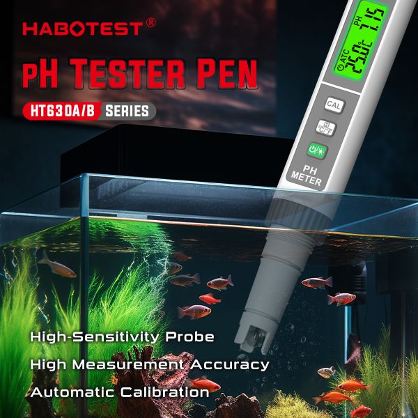 HABOTTEST 630 pH Meter: Portable Digital Water Quality Tester with Automatic Temperature Compensation (ATC)