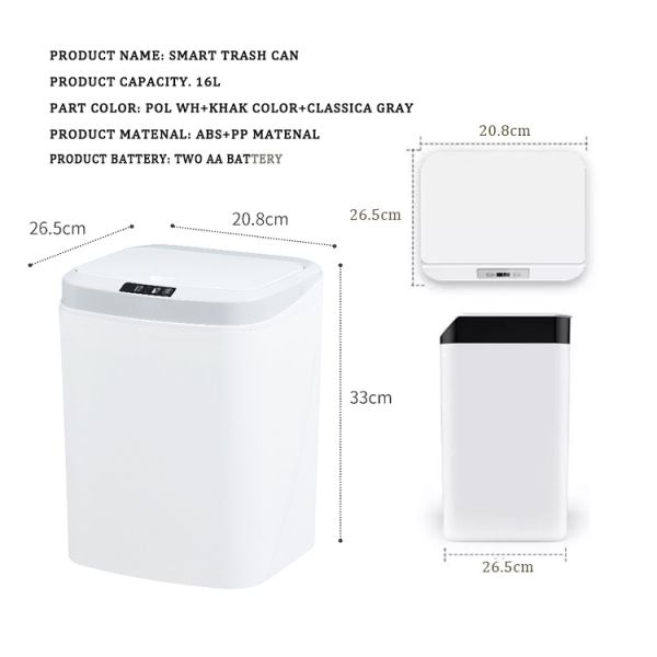 13.2 l Smart Sensor Trash Can Electronic Automatic Househ Motion Sensor Trash Can Feidash Touchless Trash Ca