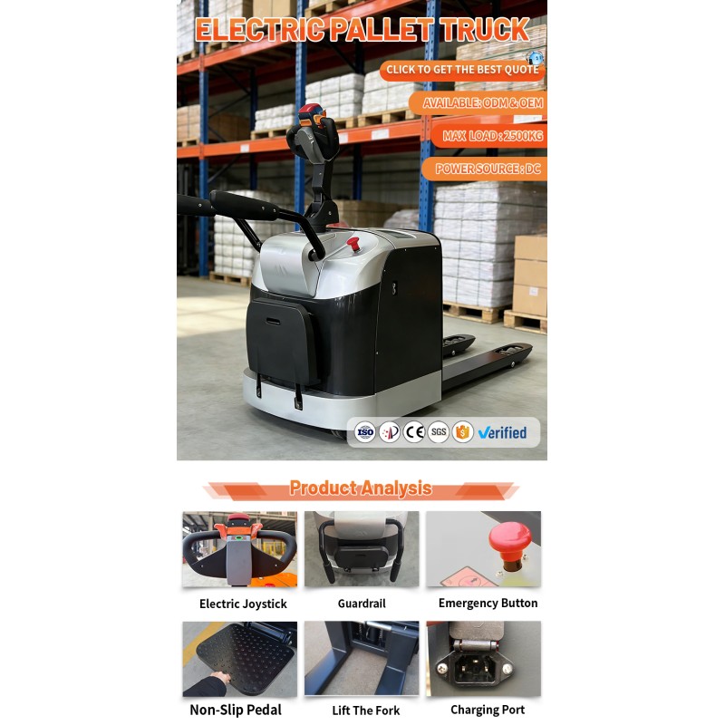 Battery Powered Walkie Straddle Pallet Stacker Truck Heavy Duty Horizontal Material Handler