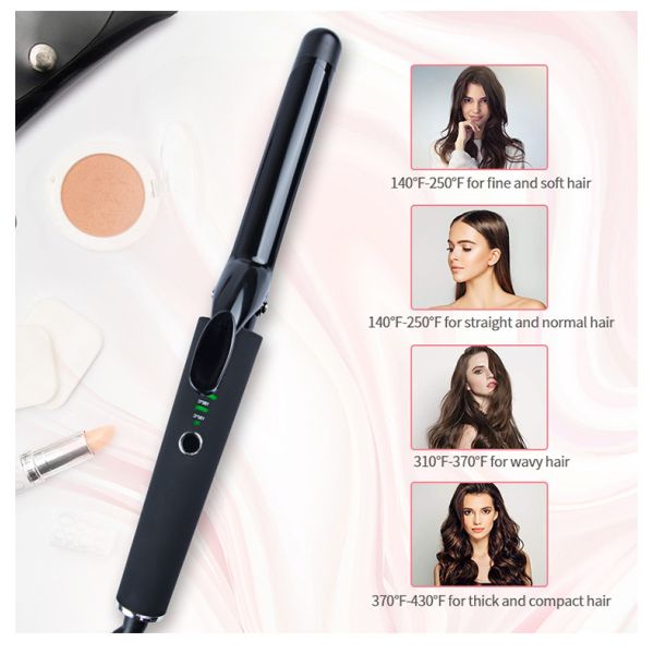 140-430F LCD Curling Iron PTC Fast Heat Up Digital Temperature Control