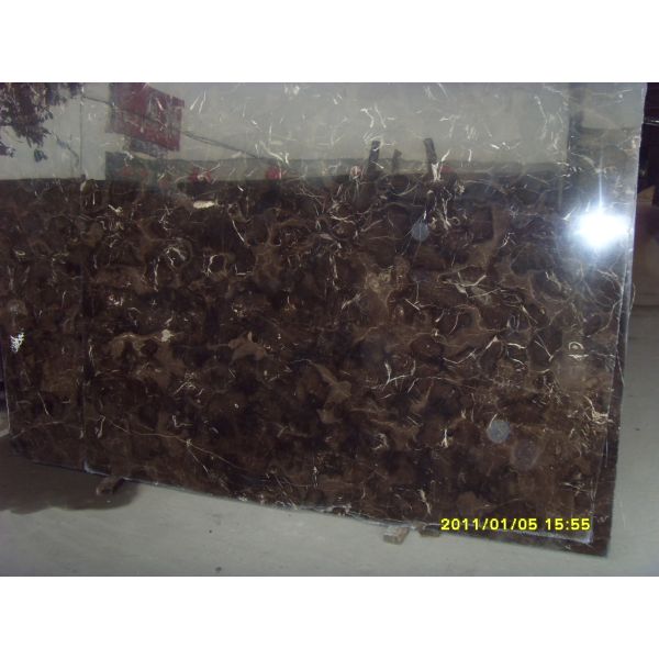 Light / Dark Brown Gloss Marble Floor Tiles Indoor Decoration For Wall / Stair