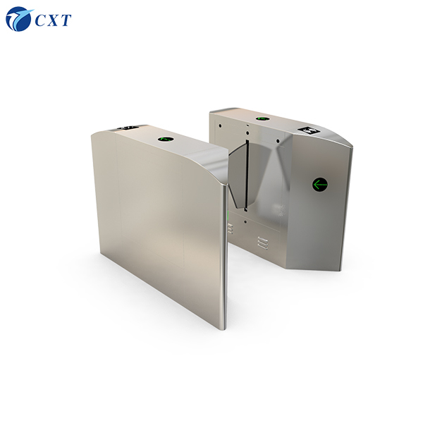 DC 24V Flap Barrier Gate with Silver Color and Optional Back Up Battery for Secure Access Control