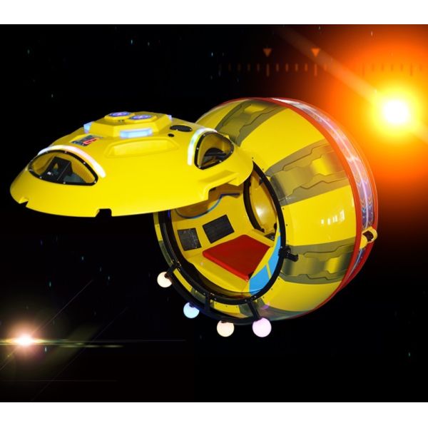 Space Capsule Kids Electric Car Battery Operated 360 Degree Rotation