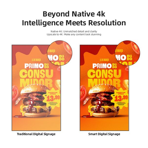 43Inch Digital Menu Boards Wall Mounted Advertising Screen 1000Nits