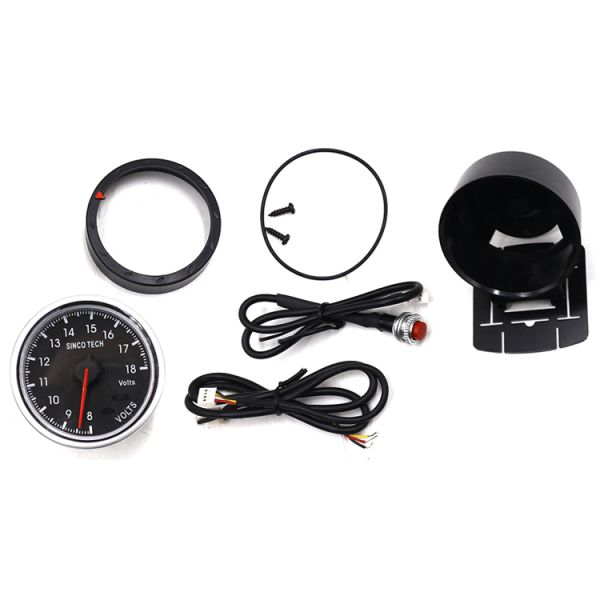 Racing Car Voltmeter Gauge , 60Mm PM High Speed 12 Volt Digital Voltage Meter