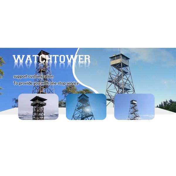 Steel Structure Tourist Tower Guard House Platform Observation Tower Angle Lattice Steel Watchtower