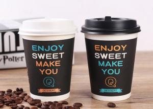Black Biodegradable Insulated Coffee Cups Disposable With Lids Eco Friendly