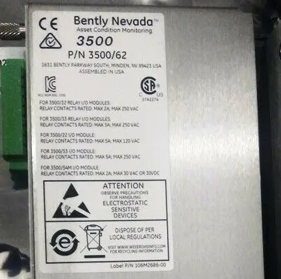 Bently Nevada 3500/62-03-00 136294-01 Isolated I/O Module with Internal Terminations and Electrical Isolation