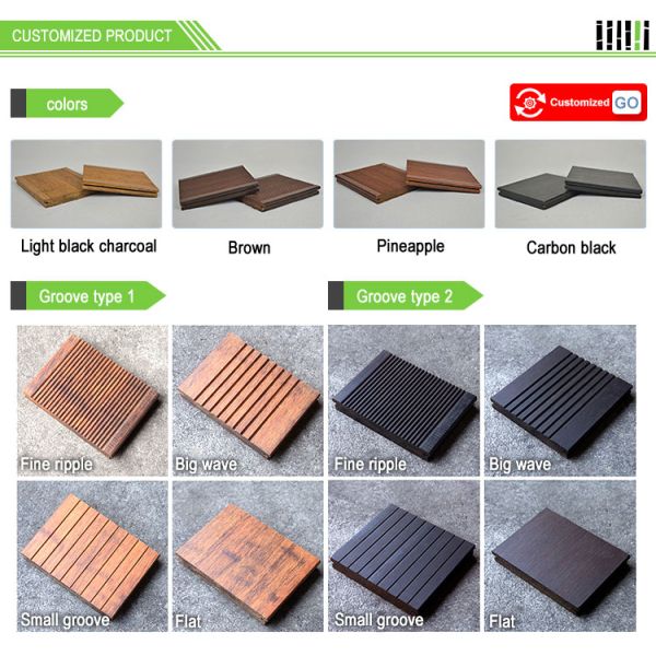 Waterproof Bamboo Deck Boards With Smooth Easy Prolapse Concrete Surface