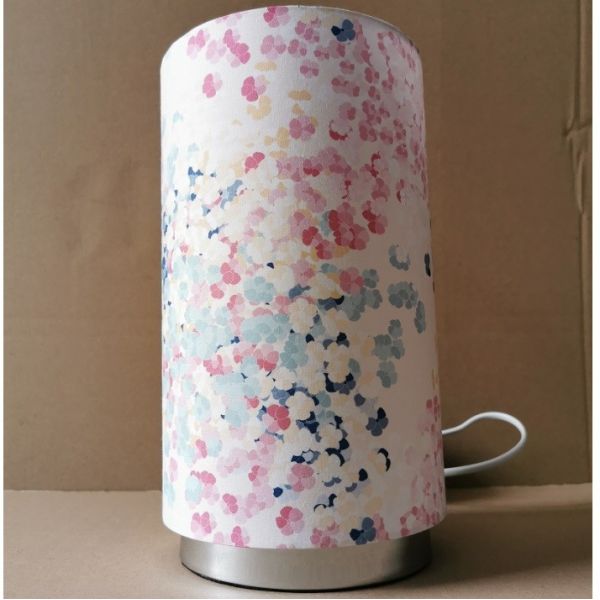 Linen White Cylinder Table Lamp Drum Tall Cylinder Floor Lamp Metal Base