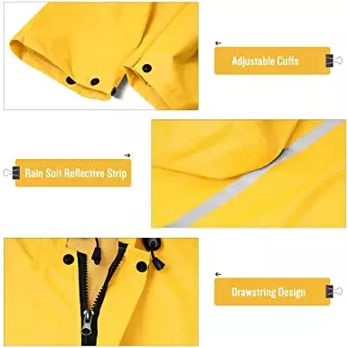 Ansi Police Mens Lightweight Reflective Rain Jacket With Hood Long Safety Emergency Raincoat
