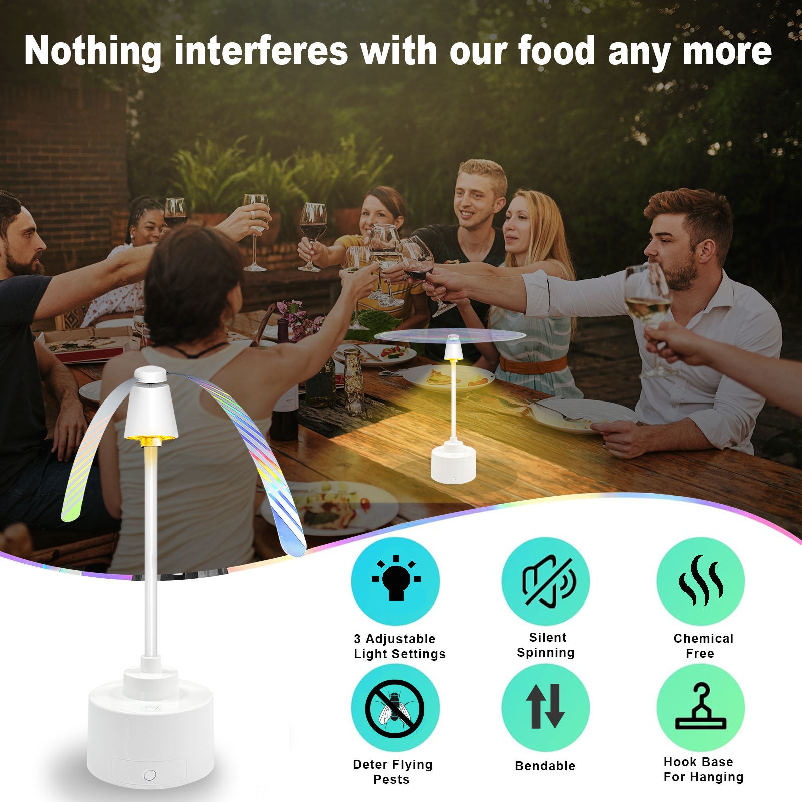 Non Toxic Rechargeable Fly Repellent Fan